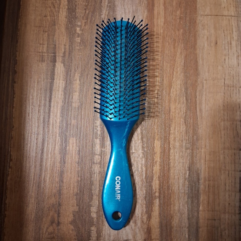 Vintage 90s Y2k Conair Hair brush Teal Shiny GUC